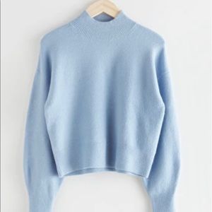 Mock Neck Sweater in Light Blue
